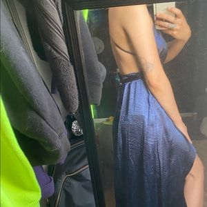 Navy blue evening cocktail dress